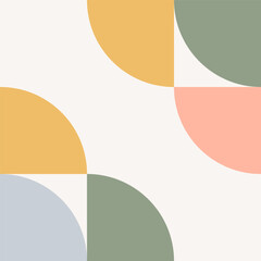 Geometric square and circle pattern. Simple aesthetic shape ornament. Modern abstract bauhaus seamless background. Square grid lines vector art. Neo geo poster. Shape geometry decorative wallpaper.