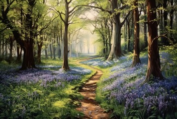 Fototapeta premium Magical Bluebell Woods