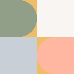 Geometric pattern. Simple aesthetic shape ornament. Modern abstract bauhaus seamless background. Square grid lines vector art. Neo geo poster. Shape geometry decorative wallpaper.