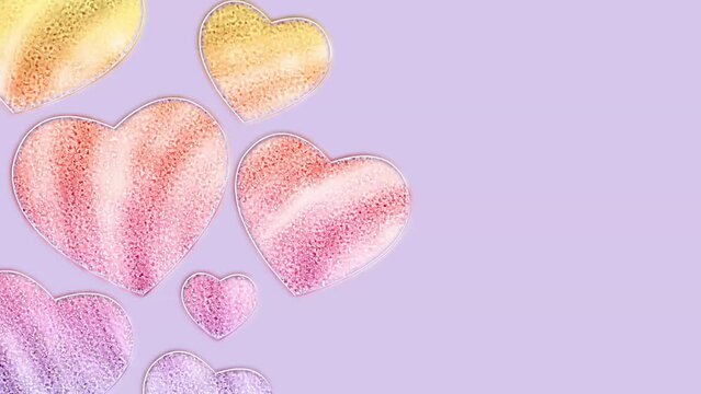 Pastel colorful heart moving for a background.