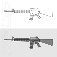 vector line art rifles