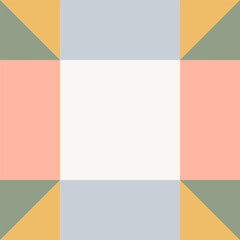 Naklejka premium Geometric pattern. Simple aesthetic shape ornament. Modern abstract bauhaus seamless background. Square grid lines vector art. Neo geo poster. Shape geometry decorative wallpaper.