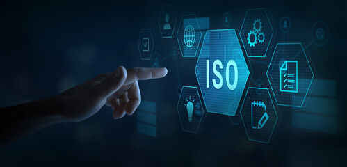 ISO standards quality control concept, ISO assurance warranty.