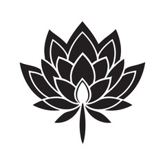 Rose silhouette logo isolated on white background