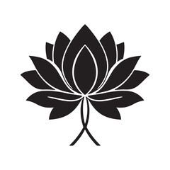 Rose silhouette logo isolated on white background