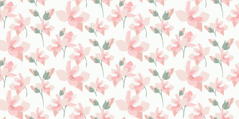 Seamless vector pattern magnolia flowers. Perfect for printing on fabric and paper. For pano and prints.