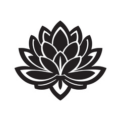 Rose silhouette logo isolated on white background