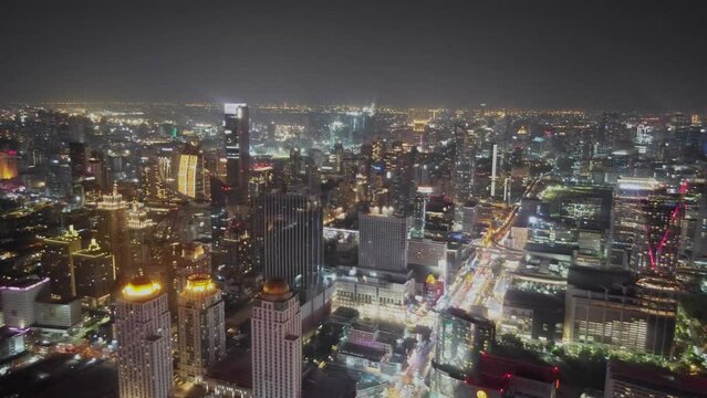 View from Baiyoke Sky to Bangok night.