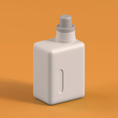 Monochrome Bottle on Orange Background, 3d Rendering