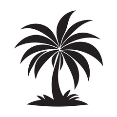 Fototapeta na wymiar Palm tree silhouette logo isolated on white background