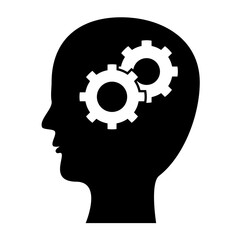 human head with gears icon