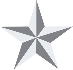 Silver star design. Silver star icon.