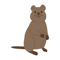 quokka  single 10 cute on white background, vector illustration. 