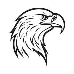Eagle head black and white vector icon