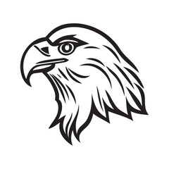 Eagle head black and white vector icon