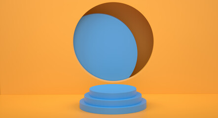 Abstract scene or podium for product showcase on monochrome background.