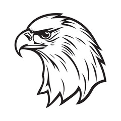 Eagle head black and white vector icon