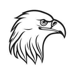 Eagle head black and white vector icon