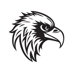Eagle head black and white vector icon