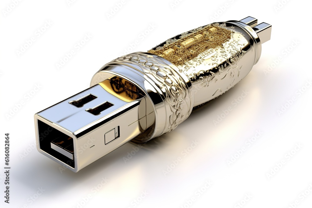 Aufkleber usb connector isolated on white background. generated by ai.
