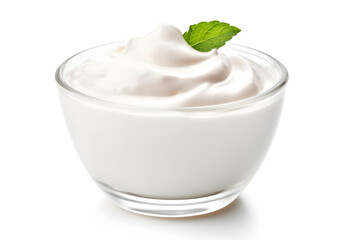 yogurt on white background