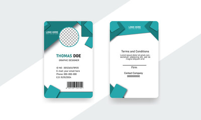 Creative Id card templet  unique design and vector illustration. corporate id card design, office id card design, agency id card design .
