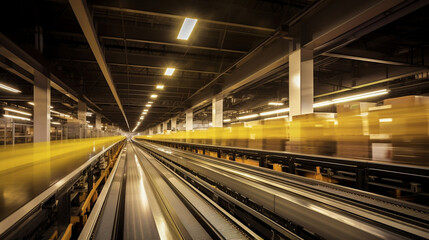 Fototapeta na wymiar conveyor belt conveyor - AI-Generated 