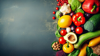 Concept of Healthy Food, Healthy food clean eating selection.