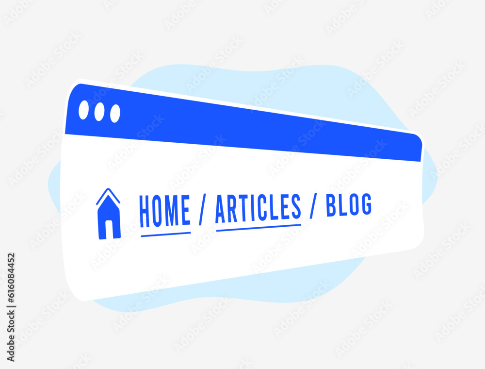 Poster breadcrumb website navigation illustration. improve user experience and seo with internal breadcrumb
