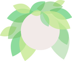 Laurel leaves brochure element design. Floral border with circle. Vector illustration with empty copy space for text. Editable shapes for poster decoration. Creative and customizable frame