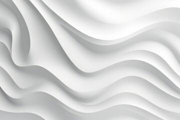 Obraz premium Minimalist white paper cut waves background, white background