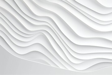 Obraz premium Minimalist white paper cut waves background, white background