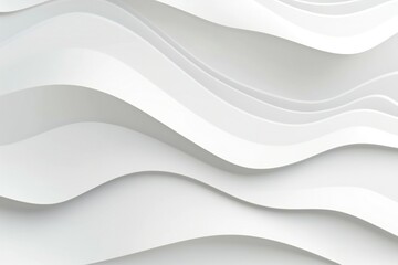 Minimalist white paper cut waves background, white background