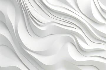 Obraz na płótnie Canvas Minimalist white paper cut waves background, white background