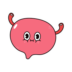 Bladder character. Vector hand drawn traditional cartoon vintage, retro, kawaii character illustration icon. Isolated on white background. Bladder character concept