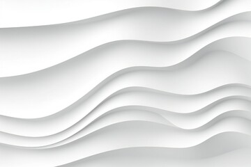 Minimalist white paper cut waves background, white background