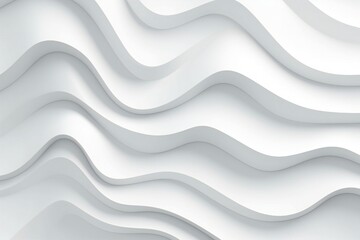 Obraz premium Minimalist white paper cut waves background, white background
