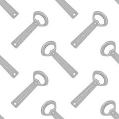 Vector Opener for Bottle Seamless Pattern Isolated on White Background