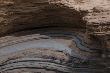 a mountain on the seashore in a section on the coast of Sidari on the island of Corfu in Greece