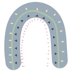 Boho rainbow harmony. Vintage hand draw style decoration fantasy dream.