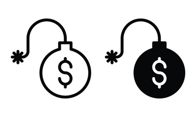 Financial risk icon with outline and glyph style.