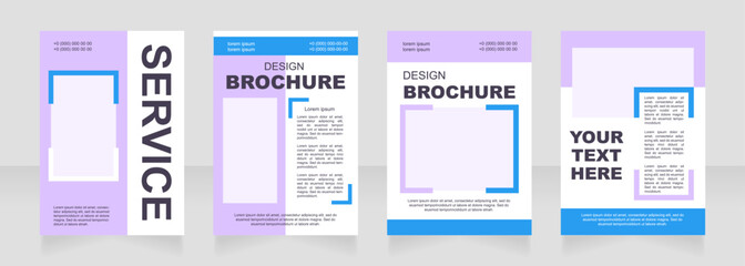 Financial service blank brochure layout design. Insurance info. Vertical poster template set with empty copy space for text. Premade corporate reports collection. Editable flyer paper pages