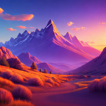 sunrise in the mountains