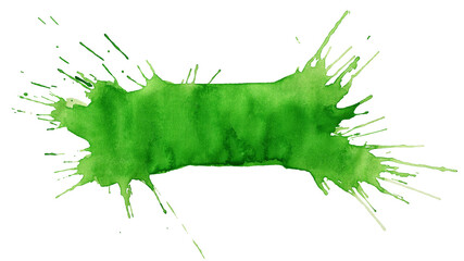 Blot of green watercolor isolated on transparent background