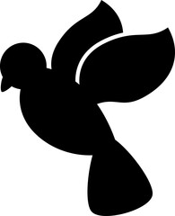 Black bird flying icon PNG