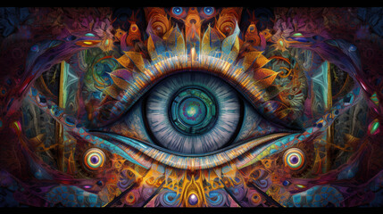 kaleidoscope third eye chakra femininity yin spiritual - by generative ai