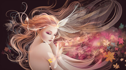 lady fairy yin flow energy femininity - by generative ai