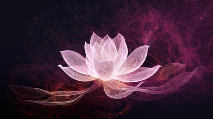 spiritual pink lotus flower flow illustration - by generative ai	
