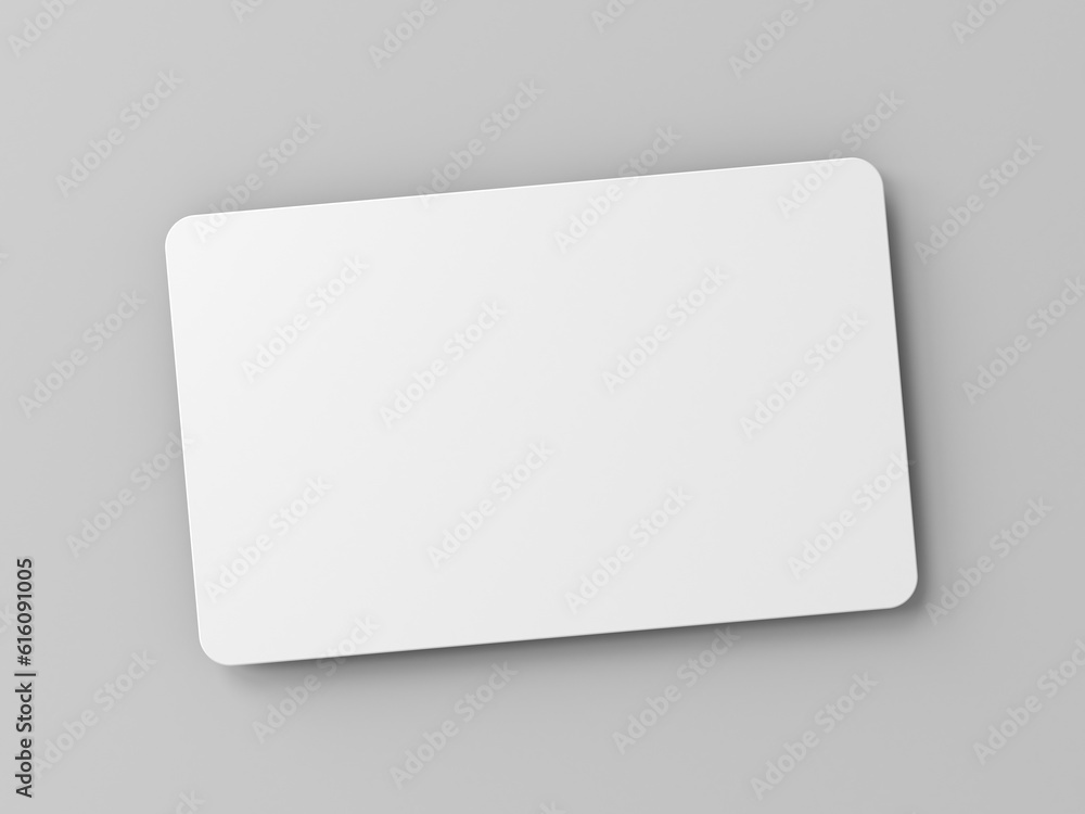 Poster blank white business card isolated on grey background with shadow minimal concept 3d rendering