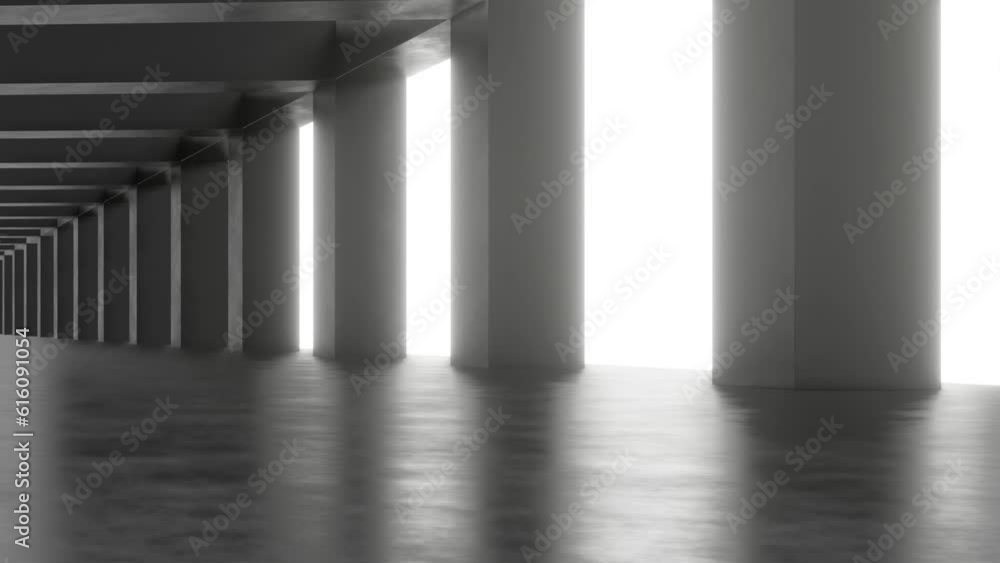 Poster abstract dark sci fi futuristic concrete tunnel space with neon light, loop animation.